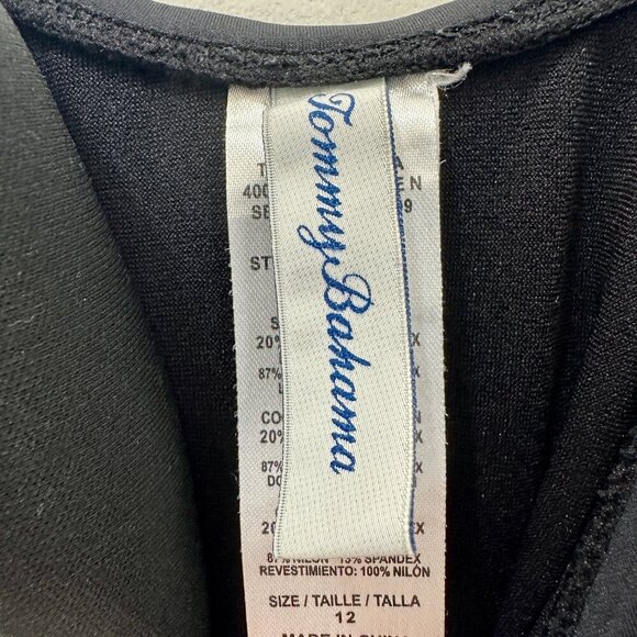 Tommy Bahama Pearl Clara Wrap One Piece Swimsuit Black Size 12 Tummy Control - Picture 10 of 12
